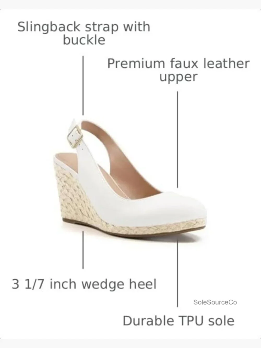 Platform Wedge Sandals Slingback Espadrilles Womens Heels Pumps